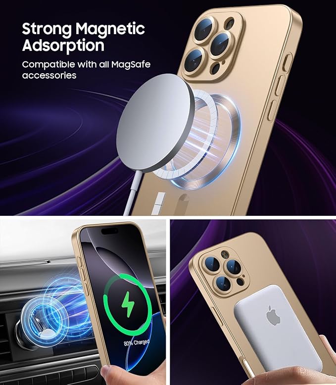 Magnetic for iPhone 16 Pro Max Case Slim Soft Silicone Bumper Shockproof - Image 3