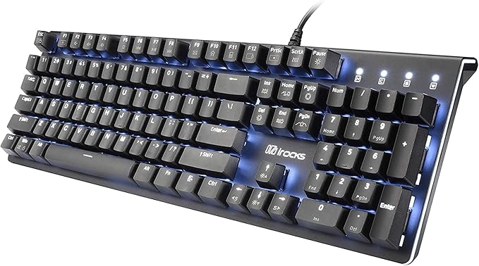 i-rocks K75M Illuminated Mechanical Keyboard, 104 Keys, PBT Keycaps, Backlit by i-rocks