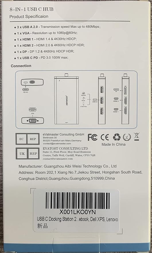 ABIWAZY USB C Docking Station Dual Monitor Adapter - Image 8