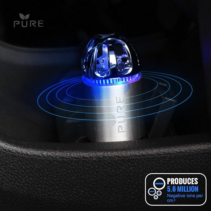 Car Air Purifier 3in1 Premium Stainless Steel Air Filter Ionizer w/Dual USB - Image 8