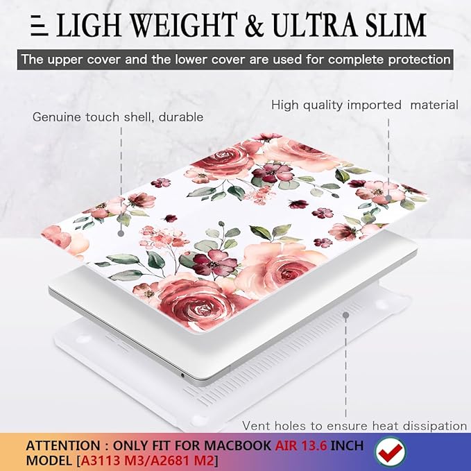 CISSOOK for MacBook Air 13.6 inch Case 2025 2024 2022 Release A3240 A3113 A2681 - Image 4