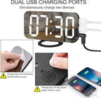Digital Clock Large Display, LED Alarm Electric Clocks Mirror Surface - Image 5