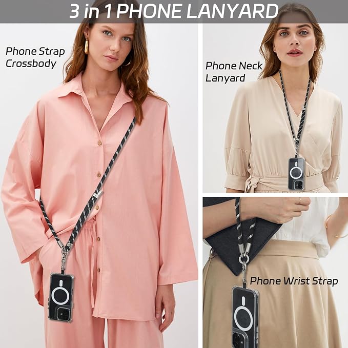 3-in-1 Adjustable Phone Lanyard Crossbody Cell Phone Neck Strap Universal - Image 3