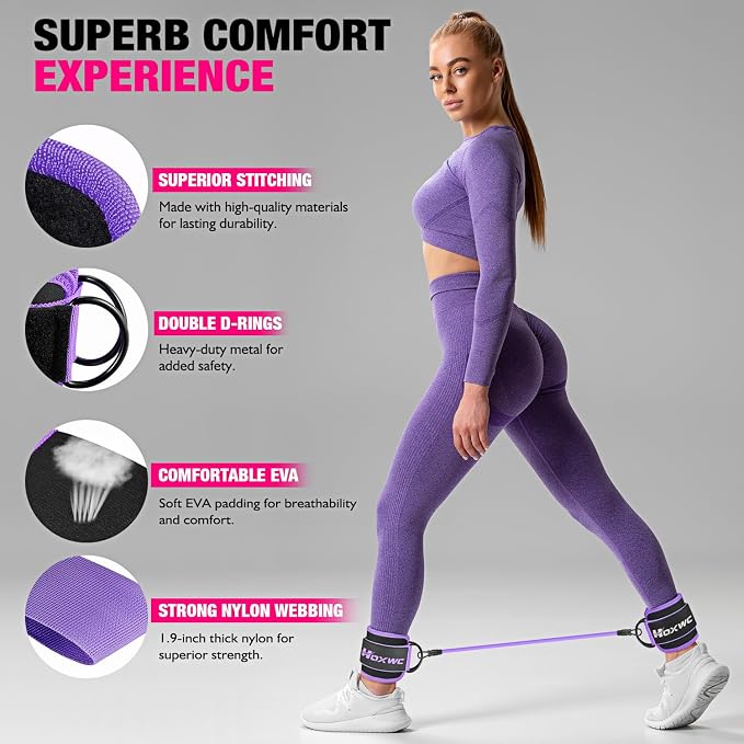 Ankle Resistance Bands with Cuffs, Ankle Bands - Image 4
