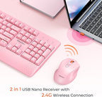 MEETION Wireless Keyboard and Mouse, Full-Sized Cordless Keyboard - Image 2