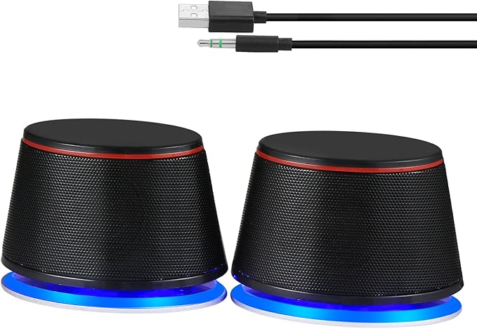 SW102 Computer Speakers, Deep Bass in Small Body, Stereo 2.0 USB Powered 3.5mm - Image 2