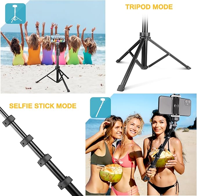 Aureday 67" Phone Tripod, Extendable Cell Phone and Camera Tripod Stand - Image 7