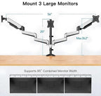 HUANUO Gaming Triple Monitor Stand, Full Motion Articulating Triple Monitor - Image 3