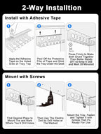 Delamu 2 Pack Metal Under Desk Cable Management Tray, U Channel Cord Organizer - Image 9