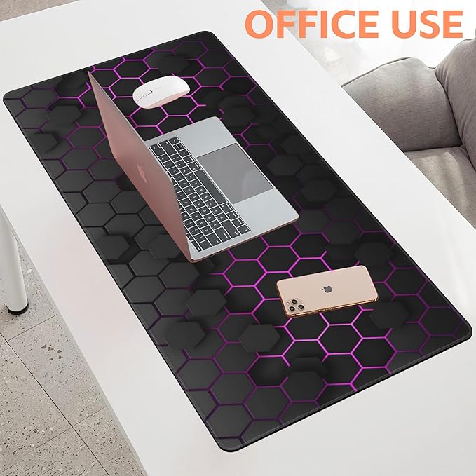 Mouse Pad Large Electric Glow Hexagonal Non-Slip Gaming Desk Mat - Image 5