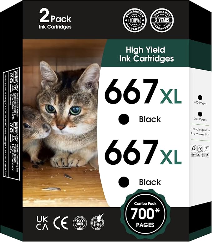667XL 667 XL 667 Ink Cartridges Replacement by Fannster