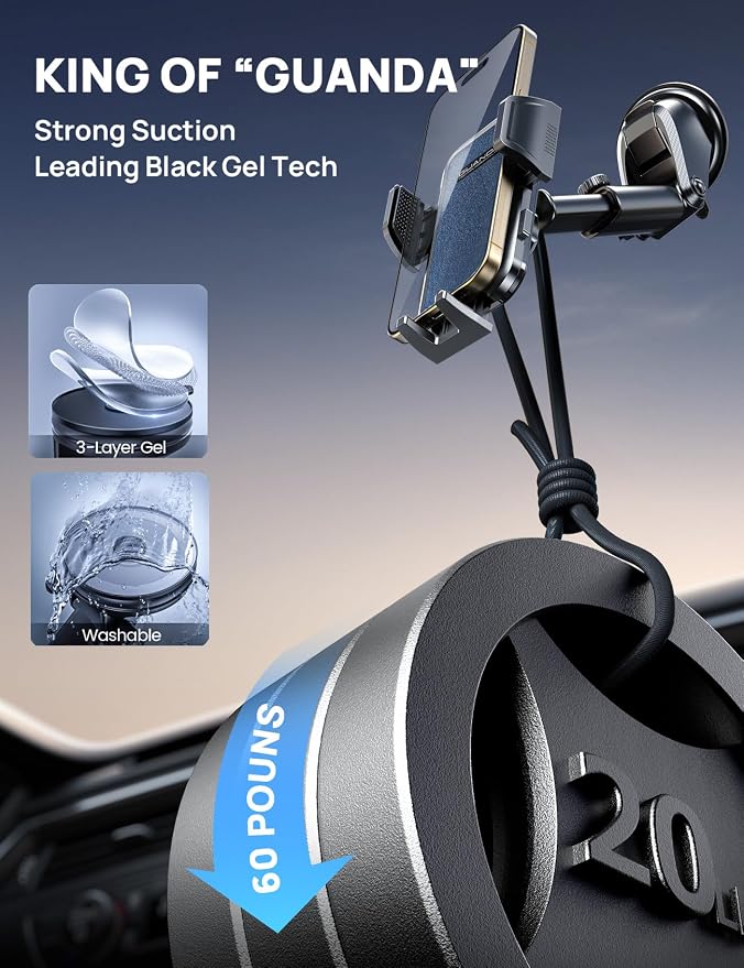 Dashboard Phone Holders for Your Car Car Cell Phone Holder, Non-Slip Silicone - Image 3