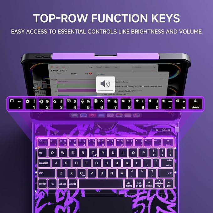 Transparent Case with Keyboard for iPad Air 13 Inch, iPad Pro 12.9 Inch - Image 8
