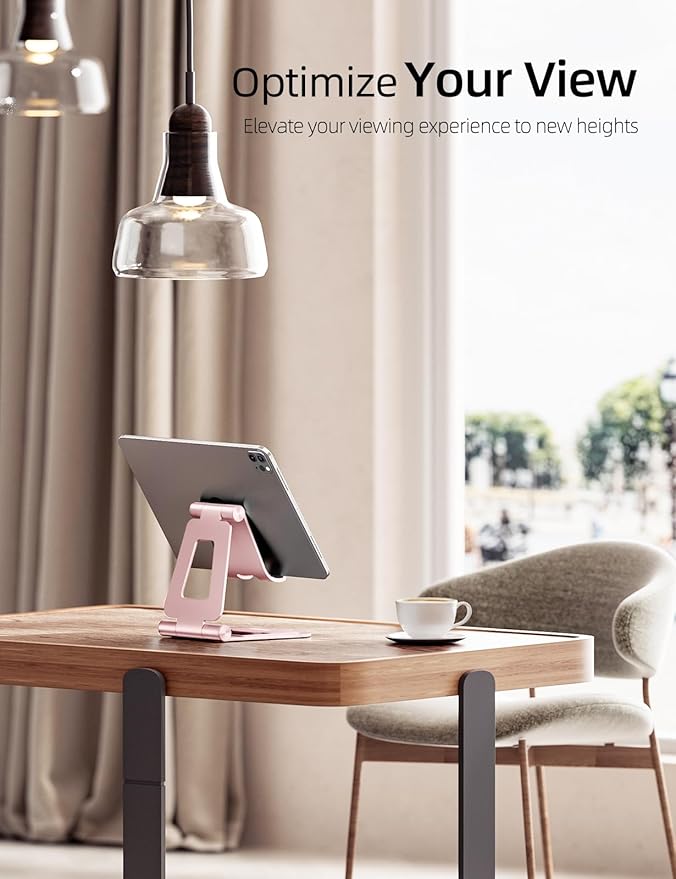Nulaxy Aluminum Dual Foldable iPad Stand, Fully Adjustable Desktop Tablet Holder - Image 6