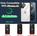 for iPhone 16 Case Waterproof, Built-in Privacy Screen & HD Screen Double Front - Image 7