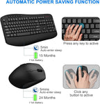 Wireless Keyboard and Mouse Combo, EDJO 2.4G Full-Sized Ergonomic Computer - Image 3