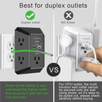 USB Wall Charger, Surge Protector, QINLIANF 5 Outlet Extender - Image 3