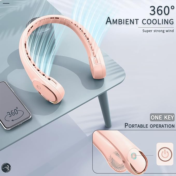 Portable Neck Fan, Neck Fans for Women, 4000 mAh Rechargeable Personal Fan - Image 5