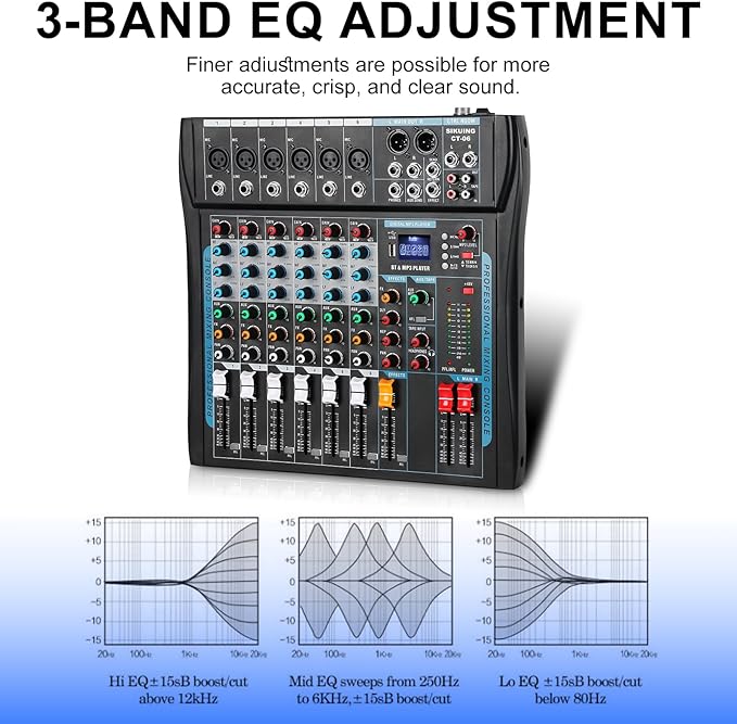 Audio Mixer, 6 Channel Board Mixer - Image 5