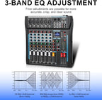 Audio Mixer, 6 Channel Board Mixer - Image 5