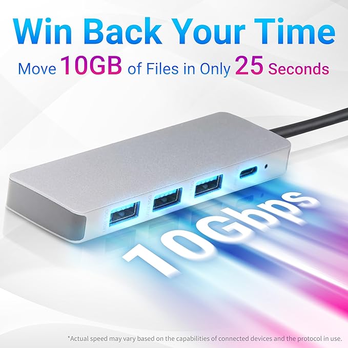 Amazon Basics USB 3.2/3.1 Gen 2 Hub Dock, USB-C to 1xUSB-C / 3xUSB-A Works - Image 3