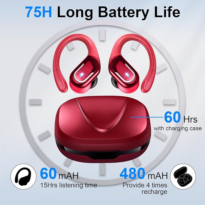 Wireless Earbud, 75Hrs Bluetooth 5.4 Headphones IP7 Waterproof - Image 2