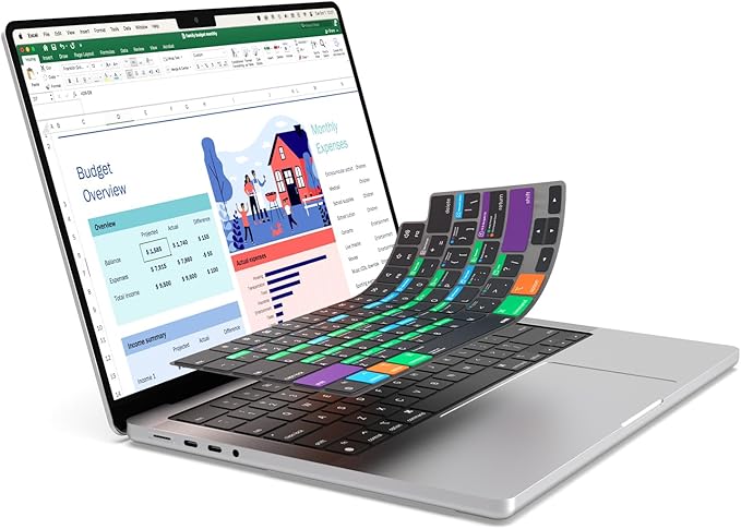 JCPal Microsoft Excel Shortcut Guide Keyboard Cover by JCPAL