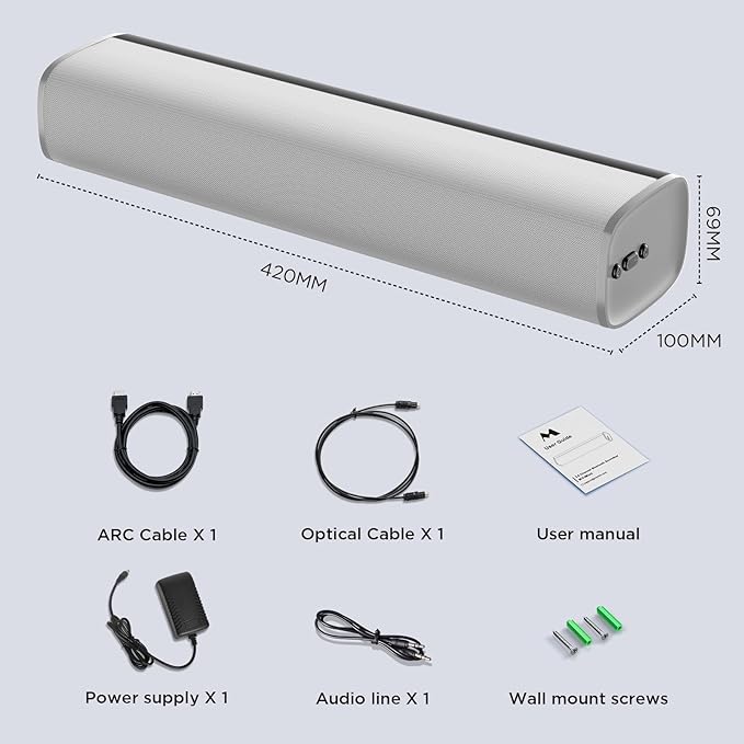 MZEIBO Sound Bar for TV, Soundbars Smart Portable Wireless Sound System - Image 9