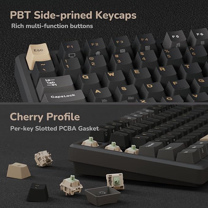 RK ROYAL KLUDGE M75 Wireless Mechanical Keyboard 2.4Ghz/BT5.1/USB-C Gaming - Image 5