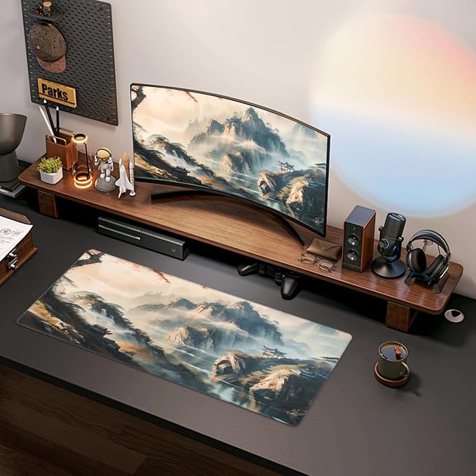 Large Mouse Pads Anime Landscape Mountain Wilderness Wonderland Non-Slip Rubber - Image 2