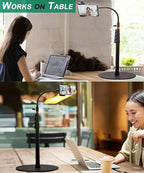 Phone Overhead Stand, Gooseneck Phone Floor Stand, Tall Video Cell Phone Mount - Image 5
