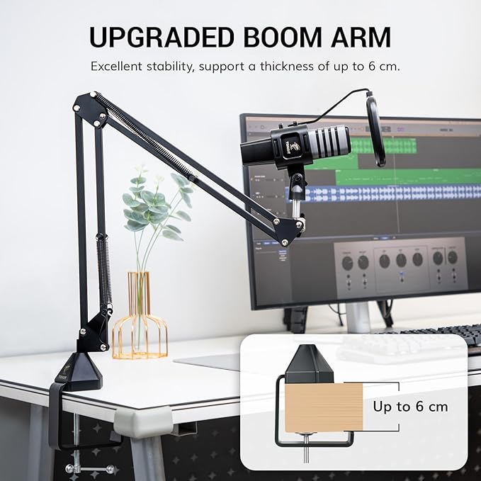 TONOR USB Microphone Kit, PC Podcast Recording Cardioid Condenser Computer Mic - Image 3