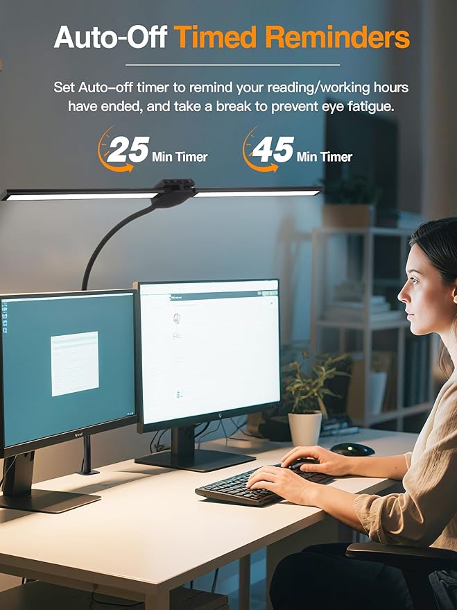LED Desk Lamp for Home Office, 5 Color+9 Brightness Office Desk Lamp, 1200Lumen - Image 5