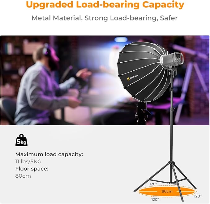 K&F Concept Light Stand for Photography, 7.5ft/2.3M Portable Extendable Photo - Image 5