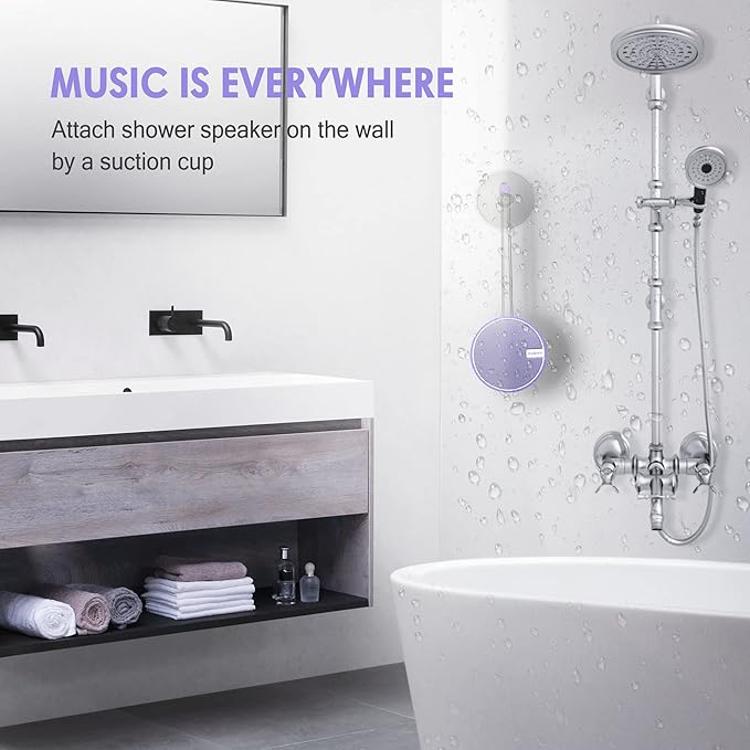 INSMY C12 IPX7 Waterproof Shower Bluetooth Speaker, Portable Small Speaker - Image 5