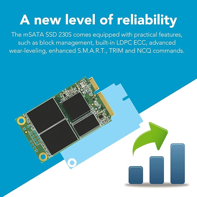 Transcend 128GB mSATA SSD with Dram Cache, Mini SATA III 6G/s Internal Solid - Image 9