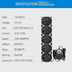 120mmx5 600mm Adjustable Computer PC Vent Fans 3V-12V Speed Controller - Image 3