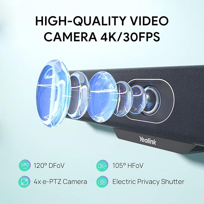 Yealink MeetingBar A10 Video Conference Room System 4K 120° Wide Angle Camera - Image 2