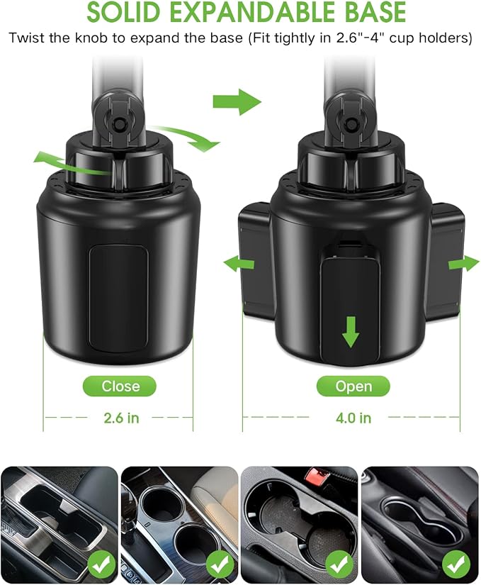 2025 Upgraded Cup Phone Holder for Car, Universal No Shaking Cup Holder Phone - Image 5
