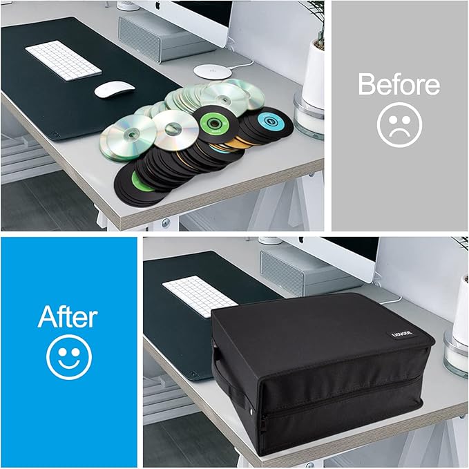 LIOVODE DVD Case 200 DVDs and 100 Booklets Capacity, CD/Blu-ray Storage Binder - Image 6