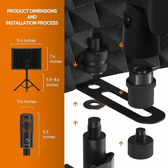Studio Recording Microphone Isolation Shield - Image 5