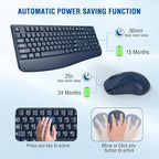 Wireless Keyboard and Mouse Combo, EDJO 2.4G Full-Sized Ergonomic Computer - Image 2