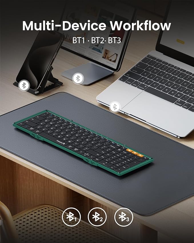 ProtoArc Foldable Bluetooth Keyboard, XK01 Full-Size Portable Wireless Keyboard - Image 3
