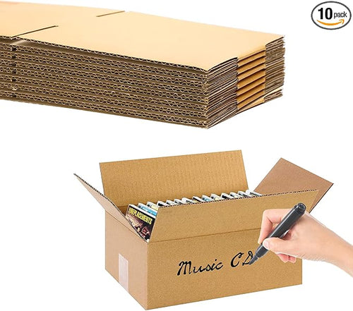 10 PCS Cardboard CD Storage Box, 11 x 5.9 x 7.5 Inch Boxed DVDs Organizer Shelf by Unknown