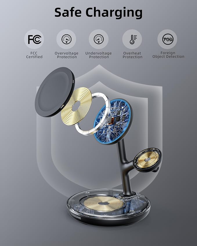 3 in 1 Magnetic Wireless Charger Stand - Image 3