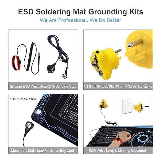 KooMall Large 48x24 Inch Anti Static Mat, Soldering Rubber Mat - Image 2
