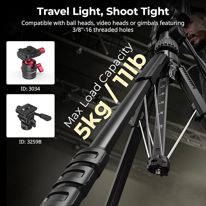 SmallRig 71" Camera Tripod Stand AP-21, Travel Tripod - Image 7