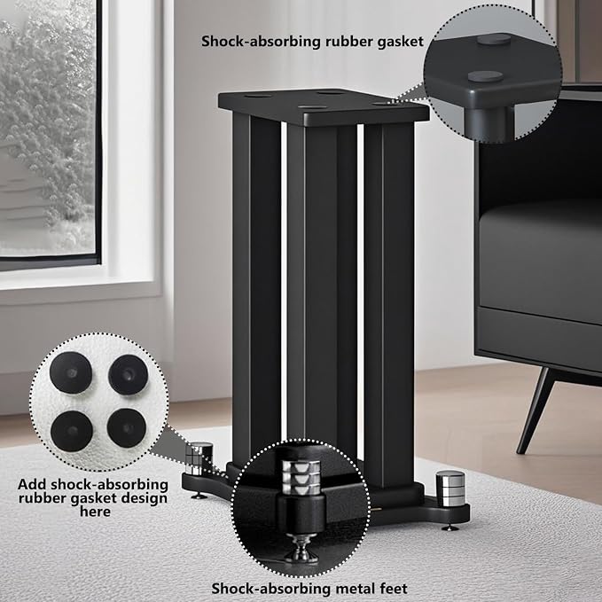 A Pair of Speaker Stands, Bookshelf Speaker Stand Steel Frame Support - Image 4