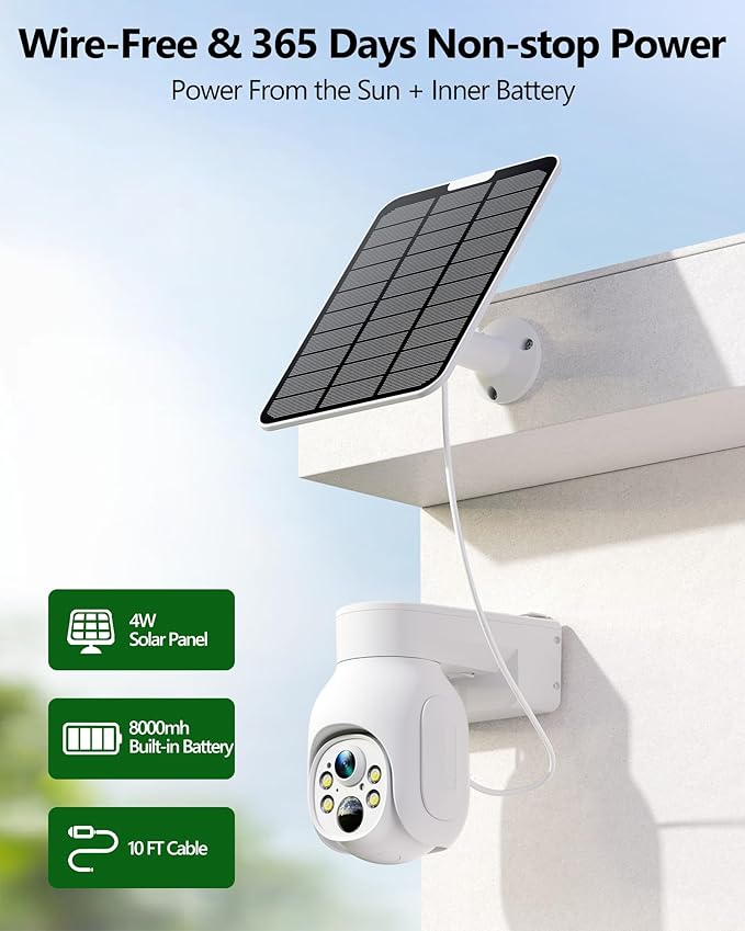 Camcamp Solar Security Cameras Wireless Outdoor, 2K Wireless Battery Security - Image 2