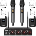 TONOR Wireless Microphone System, 4 * 10-Channel UHF Cordless Handheld Mic Set by TONOR